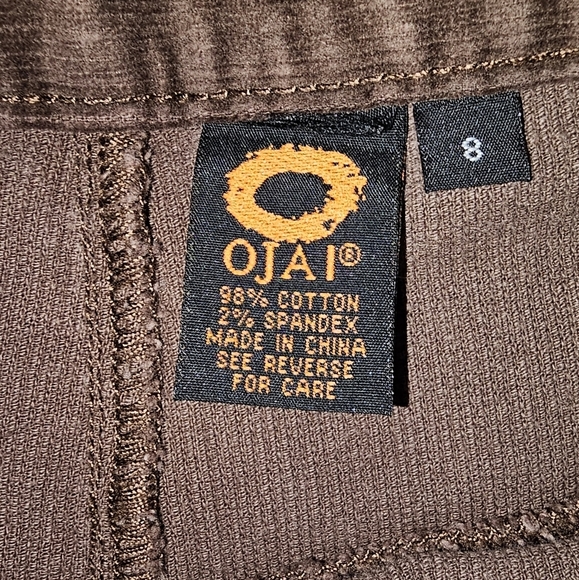 OJAI Brown Denim Corduroy Skirt with scalloped freyed hem Size 8 - Picture 6 of 7